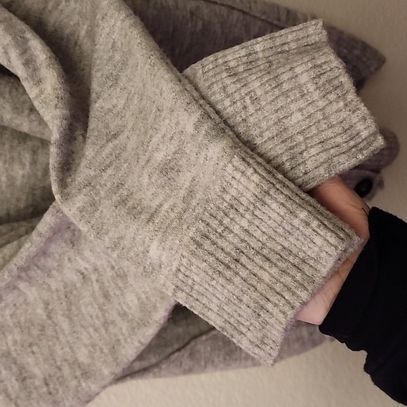 Free People Eucalyptus Oversized Wool Blend Cardigan Sweater Grey Size Small - Picture 8 of 14